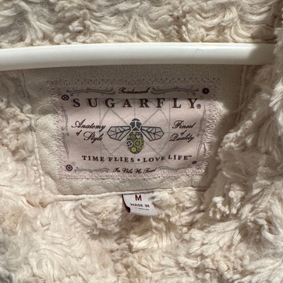 Sugarfly Cream Teddy Jacket with Faux Fur - Picture 8 of 8